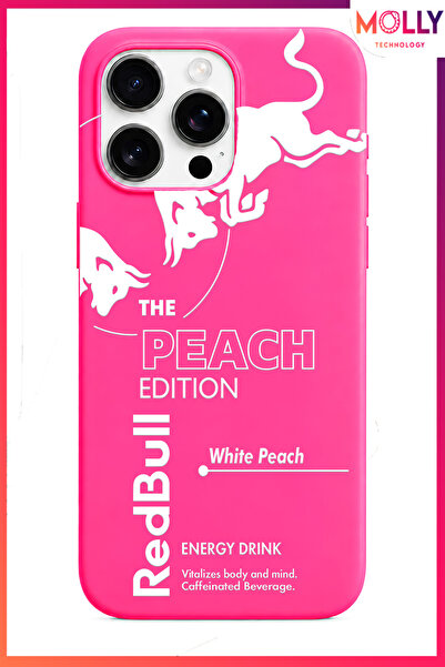 Molly iPhone 15 PRO İçin Neon Pembe Redbull The Peach Edition Desenli İçi Kad...