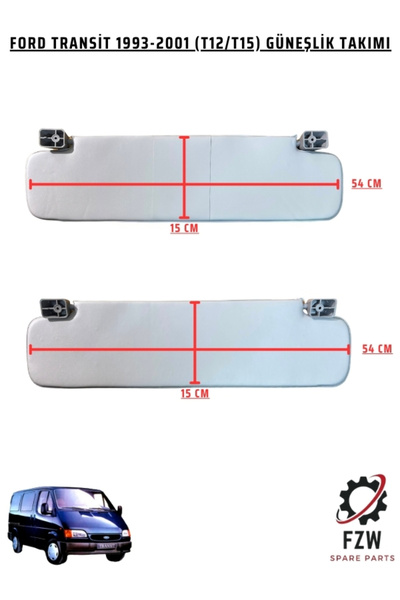 FZW FORD TRANSİT T12-T15 1993-2001 GÜNEŞLİK (GÜNEŞ SİPERLİĞİ) TAKIMI