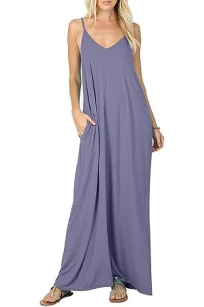 GENERAL Iandroiy Women's Summer Casual Plain Flowy Swimwear Cover Up Loose Be...
