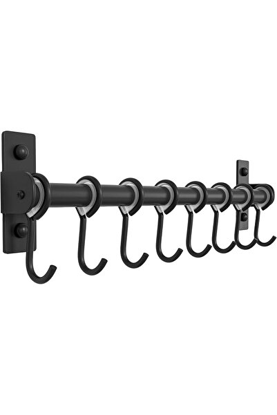 GENERAL Dseap Pot Rack - Pots and Pans Hanging Rack Rail with 8 Hooks, Pot Ha...