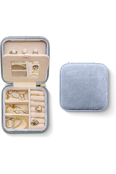 Benevolence LA Plush Velvet Travel Jewelry Box Organizer | Travel Jewelry Cas...