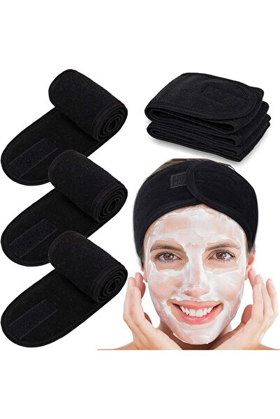 Whaline Spa Facial Headband 4 Packs Head Wrap Terry Cloth Headband Adjustable...