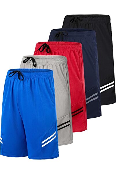 Real Essentials Boys' 5-Pack Mesh Active Athletic Performance Basketball Shor...
