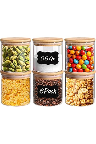 ComSaf 2L Airtight Glass Storage Jars With Lid, Round, Set of 3, Glass Contai...