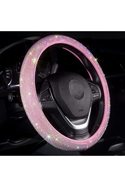 CARWALES Car Steering Wheel Cover Pink for Women Girls Cute Bling Accessories...