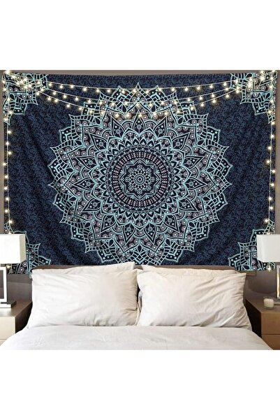 GENERAL Edeesky Black Blue Mandala Tapestry Wall Hanging Vintage Tapestries A...