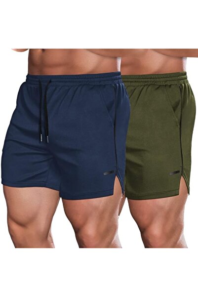 COOFANDY Men's 2 Pack Gym Workout Shorts Mesh Lightweight Bodybuilding Pants ...