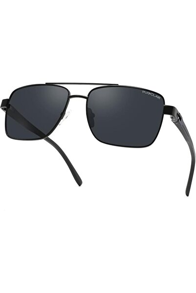 PUKCLAR Pilot Men Polarized Sunglasses Lightweight Rectangular Sunglasses for...