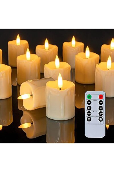 ELECDON Timer Remote Control Flameless Votive Flameless Tea Lights Candles, R...