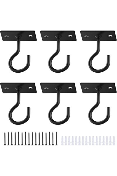 GENERAL Metal Plant Wall Hooks 2Pack Indoor Outdoor Hanging Brackets Black 6I...