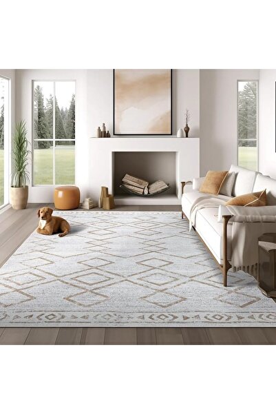 jinchan Moroccan 61x91CM Rug for Entryway Machine Washable Rug Modern Geometr...