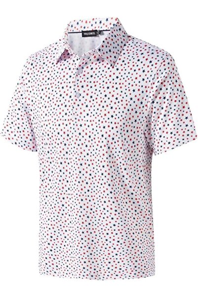 GENERAL Golf Shirts for Men Dry Fit Performance Print Short Sleeve Moisture W...