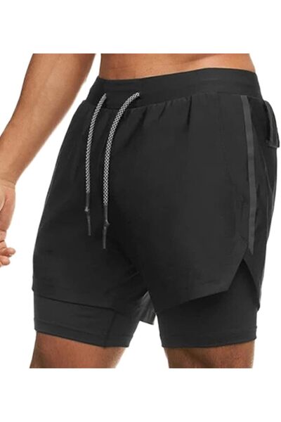 Dress Cici Men's Running Shorts with Safety Reflective Strip, 5 Inch 2 in 1 G...