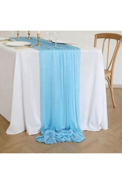 Generic Brand Two chiffon table runners, bohemian-style wedding table decorat...