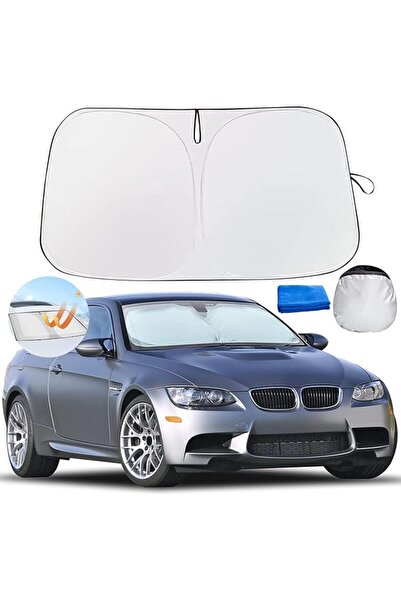 INFOSUN Car Windshield Sun Shade with Storage Pouch, Foldable Sun Car Window ...