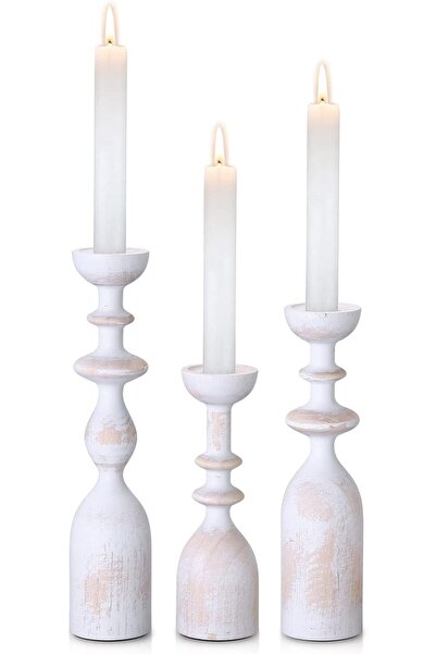 GENERAL HOWSILAY Candle Holder Wood Candle Holders for Table Centerpiece Cand...