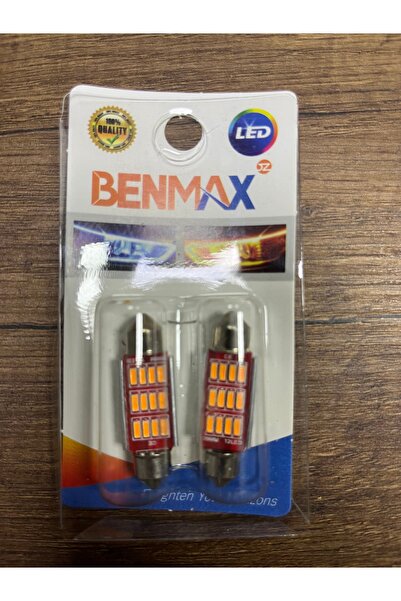 YGT Sofit Mekik Turuncu Led Ampül 39Mm 12 Volt İki Adet