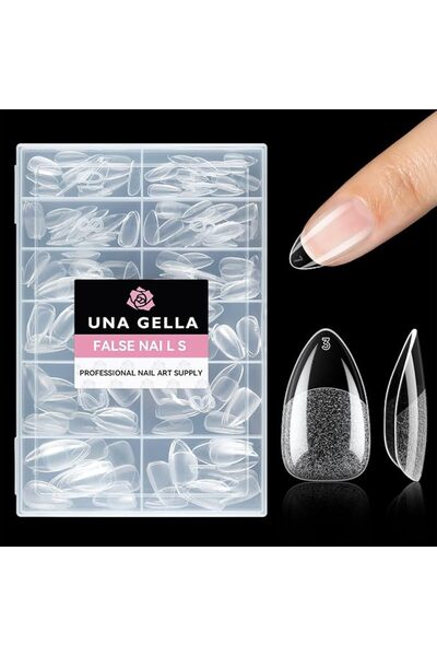 UNA GELLA Coffin Nails Tips, 216 PCS Soft Gel Nail Tips Coffin Half Matte Ful...