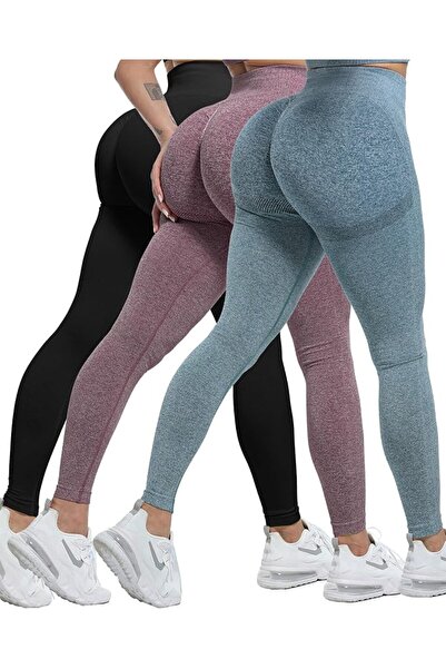 CHRLEISURE Chrisure Women's Gym Leggings Seamless Compression High Waist Tumm...