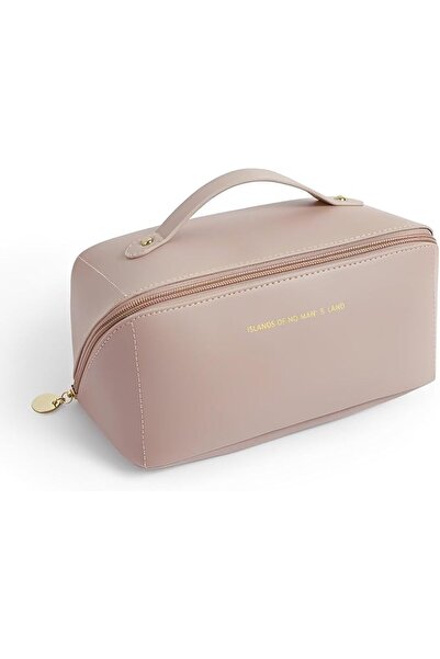 Arabest Large-Capacity Travel Cosmetic Bag, Waterproof Portable Leather Makeu...