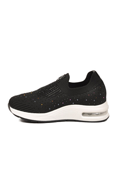 Voyager Women's Black Knitted Upper Air Sole Casual Sneaker Walking Shoes B265 Z