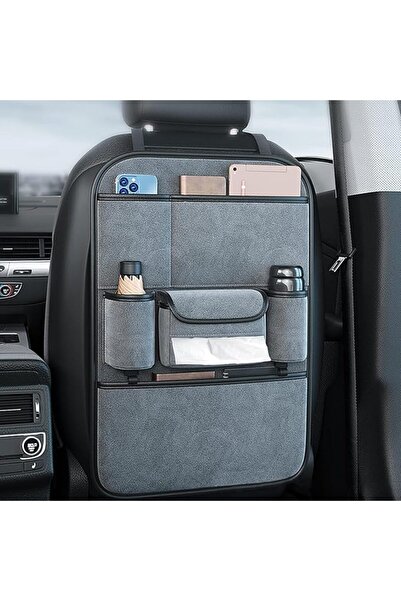 EXCEFORE Suede Car Seat Back Organizer Large Capacity Car Seat Back Storage B...