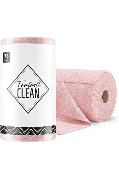 FantastiCLEAN Microfiber Cleaning Cloth Roll -75 Pack, Tear Away Microfiber T...