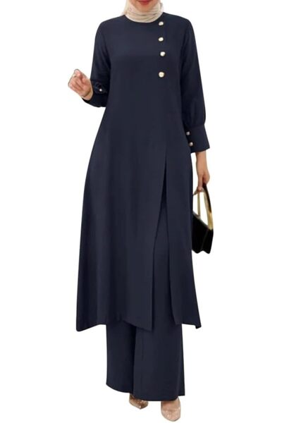 GENERAL ODIZLI Women's Muslim 2 Pieces Sets Long Sleeve Button Down Shirt and...