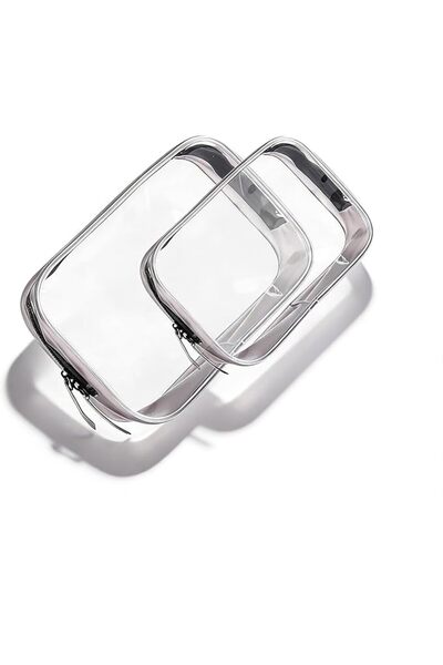 GENERAL 2 Pack Clear Travel Toiletry Bags - Transparent Cosmetic Organizer Po...