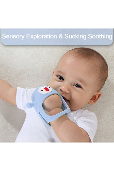 Smily Mia Penguin Silicone Baby Teether & Teething Mitt – 0-6M