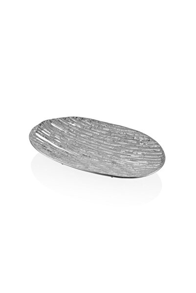 La madore Bamboo Nickel Look Decorative Oval Tray 35X22 cm Presentation Organizer