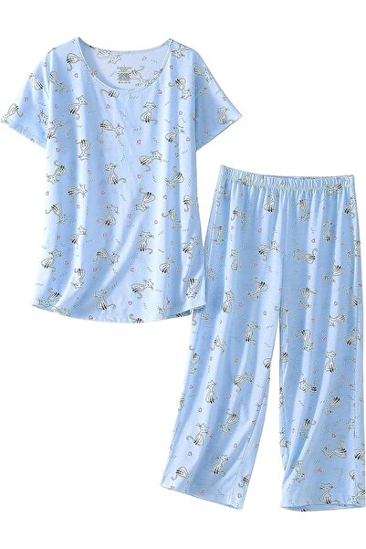 GENERAL PNAEONG Women’s Pajama Set - Sleepwear Tops with Capri Pants Casual a...