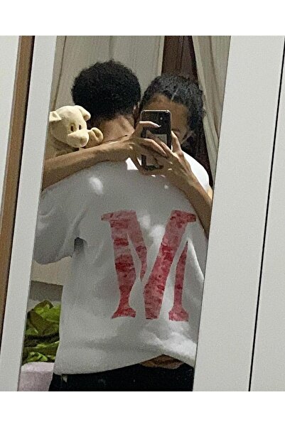 DEEFWEAR Mi̇ngalondon Kiss Design Letter m Oversize T-Shirt