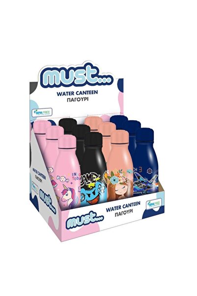 MC Micostore Sticla apa Must 550ml aluminiu 66x22cm 4 modele 12cutie