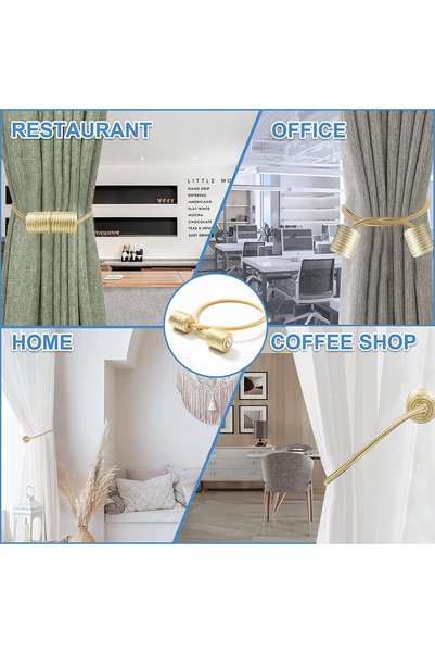 IM FineLife Magnetic Curtain Tiebacks 1 Pair Curtain Straps Strong Magnetic Curtain Holder Buckle hooks for Home Sheer Blackout Drapes Blind Curtains Decorations Accessories سِتَارَة (2,PCS)