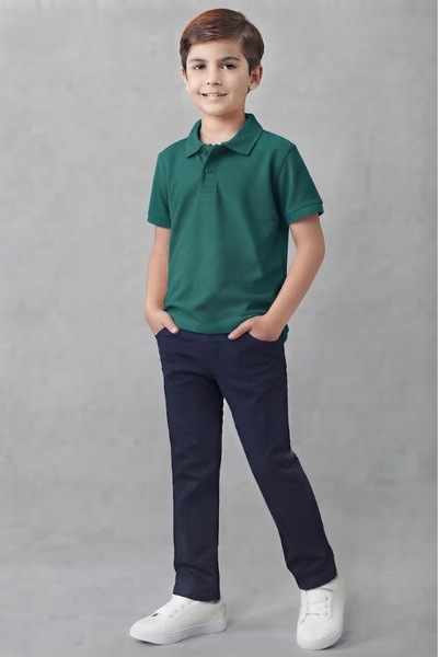 BLACK SWALLOW Unisex Kids 2-Piece Combination Short Sleeve Polo Collar T-Shir...