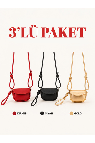 Mojeva Icon Black Red Gold 3-Pack Knotted Adjustable Women's Hand and Shoulde...
