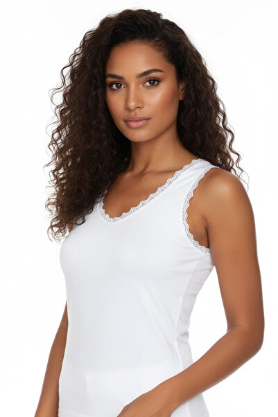 Mariposa Secret Şahinler Wide Strap Lacy Ribbed Tank Top B610