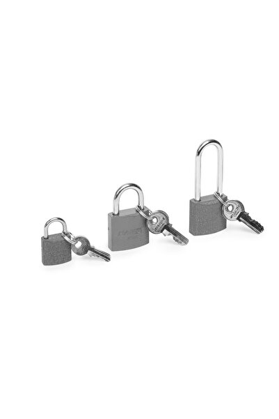 Alista Home Set of 3 Metallic Security Padlocks with Keys, Different Sizes fo...
