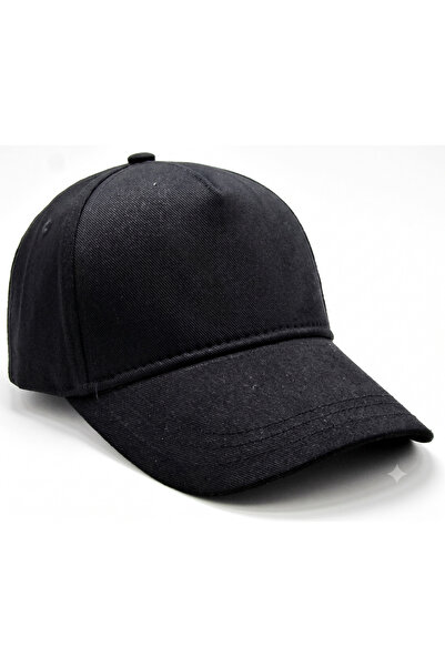 Takı Dükkanı Black Cap with White Embroidery Unisex Men's and Women's Hat Cp220