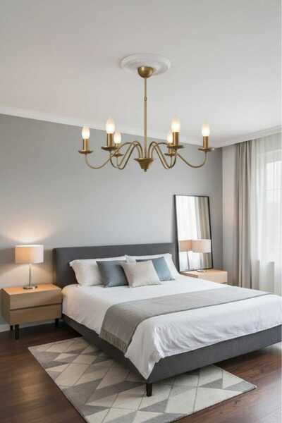 BSA LIGHTING VELA 6'LI ESKİTME MODERN AVİZE ( E14 DUYLU) KLASİK ŞIK AVİZE