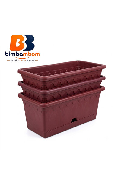 bimbambom Balkon Saksı 3,1Lt 31Cm, Bahçe Saksı, Balkon Saksı 3 adet