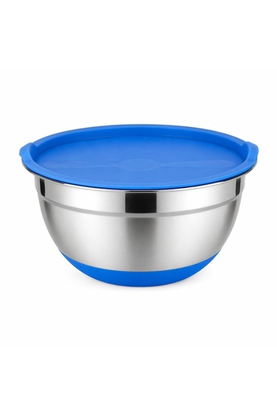 MACVI Bol din oțel inoxidabil cu capac etanș 22 cm — Amestecare rapidă și sti...