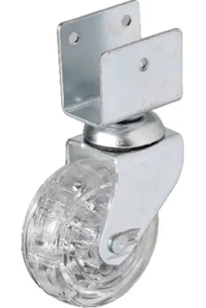 ÇAKIRBEYLİ Hts 328 - 50x20 mm Şeffaf Makaralı Kısa U Tablalı Teker 4 Adet