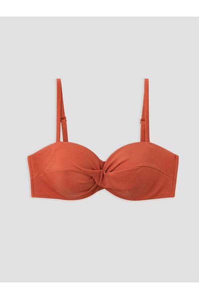 LC Waikiki Lcw Dream Orange Underwire Unpadded Women's Drawstring Bikini Top