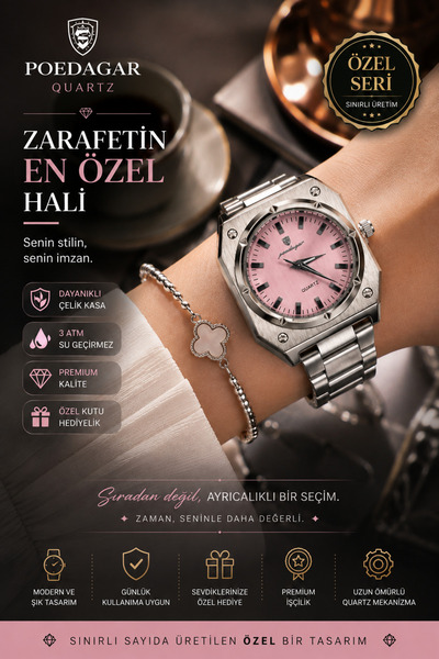 Generic Brand Women's Wristwatch Pink Dial Silver Color Steel Band Quartz Sty...