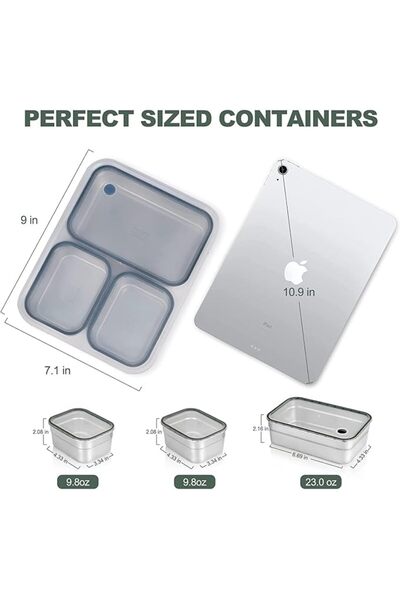 GENERAL Mylindde Stainless Steel Lunch Box, 28.7oz Cute Bento Box, Kids Snack Containers with 5oz Soup/Condi