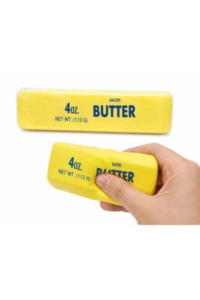 SquishyFun Squishy Stress Relief Toy, Butter Bar Design, 4oz Yellow