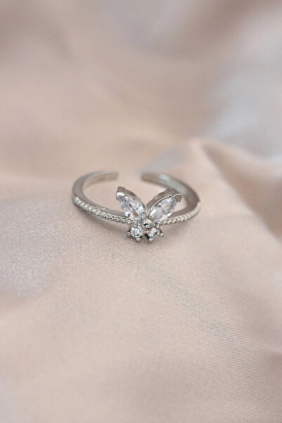 SORA GROUP Adjustable Silver Color Metal Zircon Stone and Crystal Stone Butte...