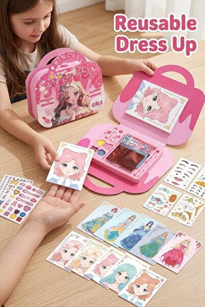 Generic 3 In 1 Reusable Pretend Makeup Set Girls Princess Craft Kit Carry Cas...